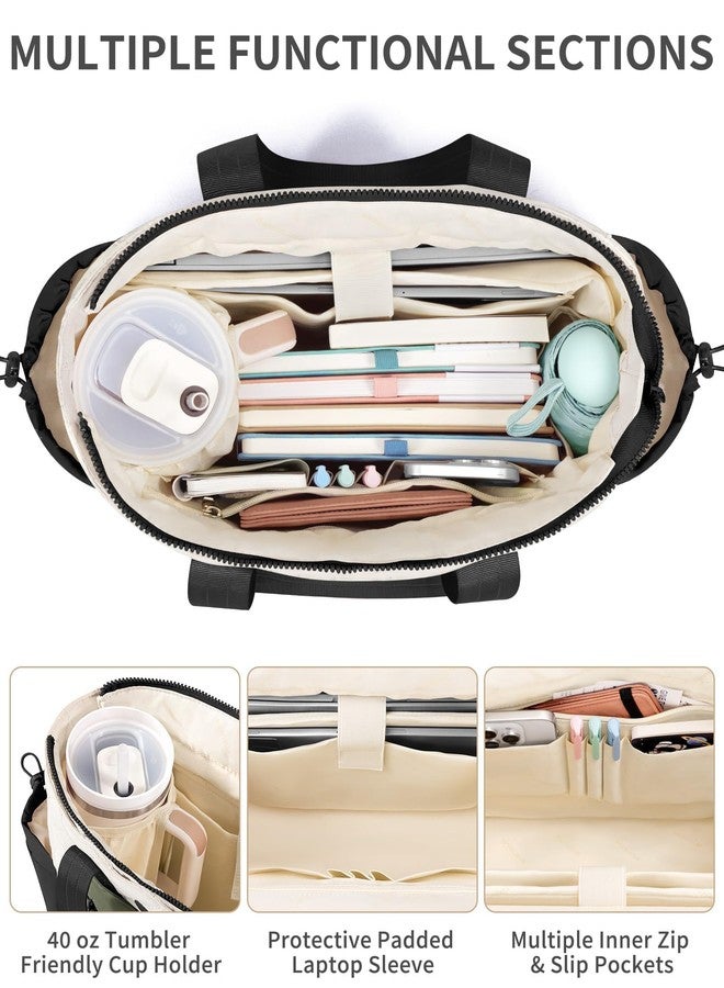 Bagstellar Puffer Tote Bag for Women, Lightweight Puffy Work Laptop Handbag Teacher Nurse Quilted Shoulder School Daily Travel Gym Bag - Image 5